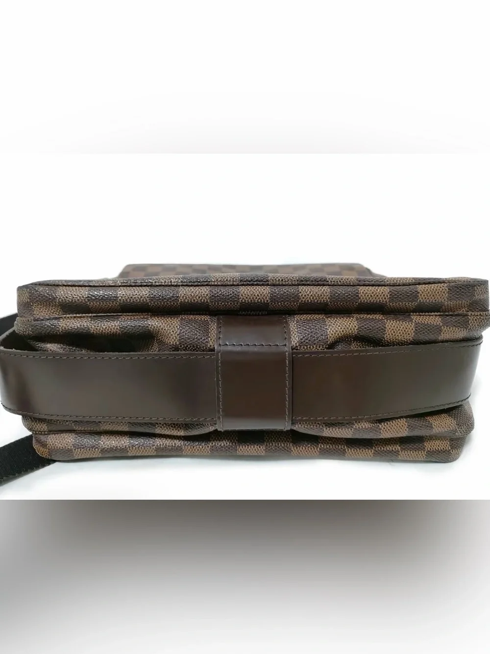 Louis Vuitton Brown Damier Ebene Messenger Bag with Black Strap